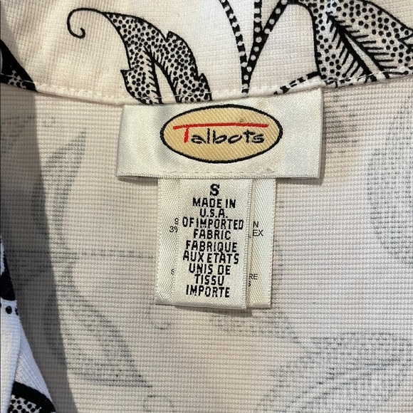 TALBOTS White and Black Sleeveless Fitted Blouse - Picture 5 of 6